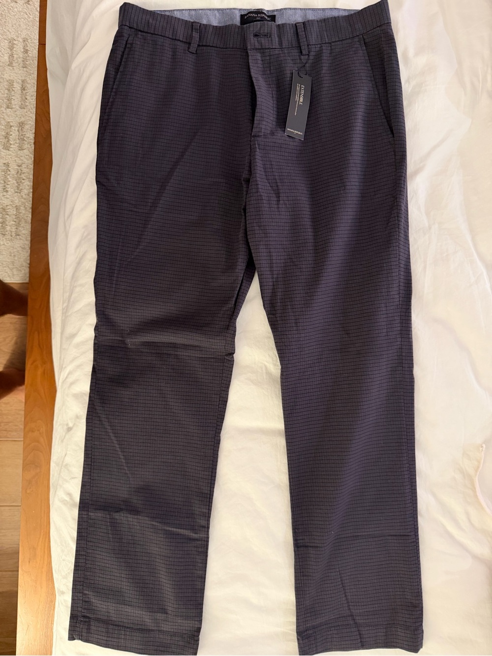 NWT Banana Republic Men’s Slim Fit Blue Plaid Pants 33x30